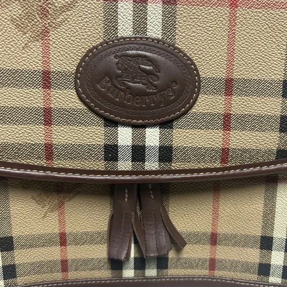 Vintage Burberry Beige and Brown Plaid Crossbody Bag - Picture 3 of 16